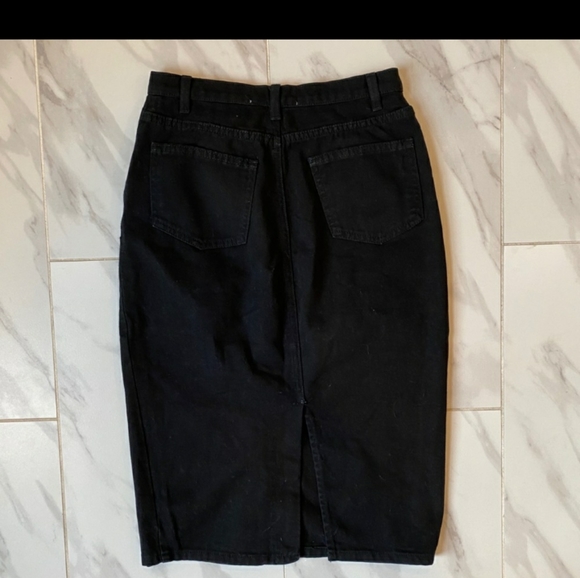 ISO AA black button down pencil skirt - Picture 3 of 4